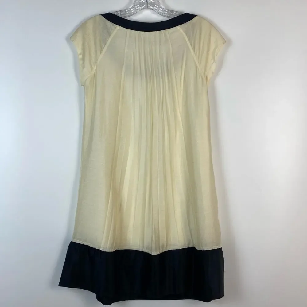 Diane von Furstenberg DVF Florence Silk Womens Babydoll Dress Ivory Black Sz 2 - Picture 9 of 11